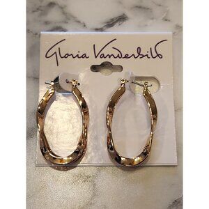 Gloria Vanderbilt Gold-Tone Twisted Oval Hoop Earrings